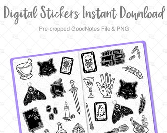 Magick Stuff Witchy Vibes Stickers |  Digital Planner Stickers | GoodNotes Stickers | iPad Planner Stickers | PNG Stickers