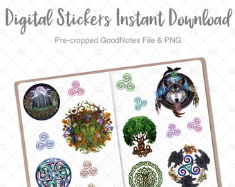 Celtic Druid Pagan Stickers |  Digital Planner Stickers | GoodNotes Stickers | iPad Planner Stickers | PNG Stickers