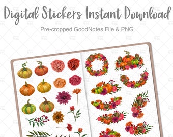 Autumn Watercolors |  Digital Planner Stickers | GoodNotes Stickers | iPad Planner Stickers | PNG Stickers