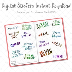 Bad Day Stickers |  Digital Planner Stickers | GoodNotes Stickers | iPad Planner Stickers | PNG Stickers