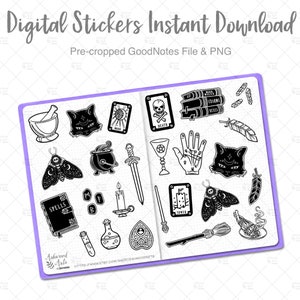 Magick Stuff Witchy Vibes Stickers |  Digital Planner Stickers | GoodNotes Stickers | iPad Planner Stickers | PNG Stickers