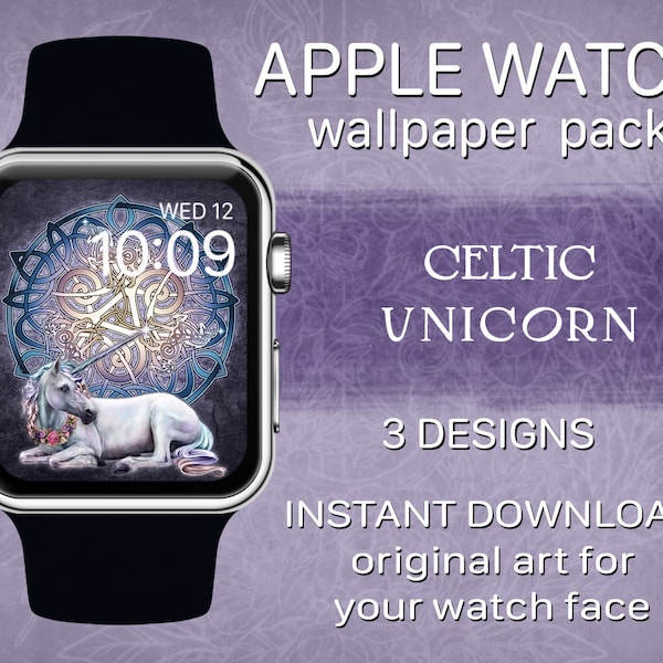 Celtic Unicorn | Apple Watch Face Wallpaper Background