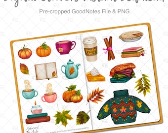 Autumn Comfort Pumpkin Spice / Digital Planner Stickers / GoodNotes Stickers / iPad Planner Stickers / PNG Stickers