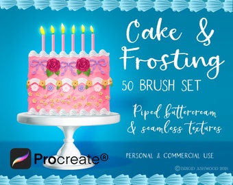 Cake & Frosting |  Procreate Brush Set | Personal and Commercial Use