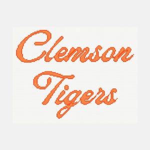 Clemson Tigers, Cross Stitch Pattern, Needlepoint Pattern, Digital File