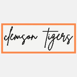 Clemson Tigers, Cross Stitch Pattern, Needlepoint Pattern, Digital File