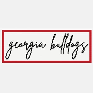 Georgia Bulldogs, Cross Stitch Pattern, Needlepoint Pattern, Digital File, Cursive