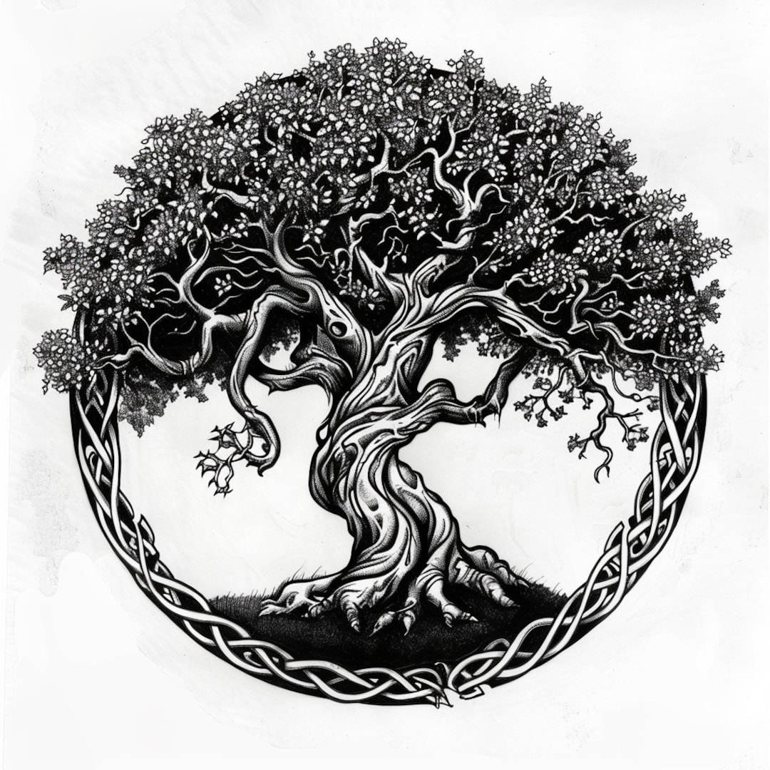 Celtic Tree of Life 2 Tattoo Design Digital Download - Etsy