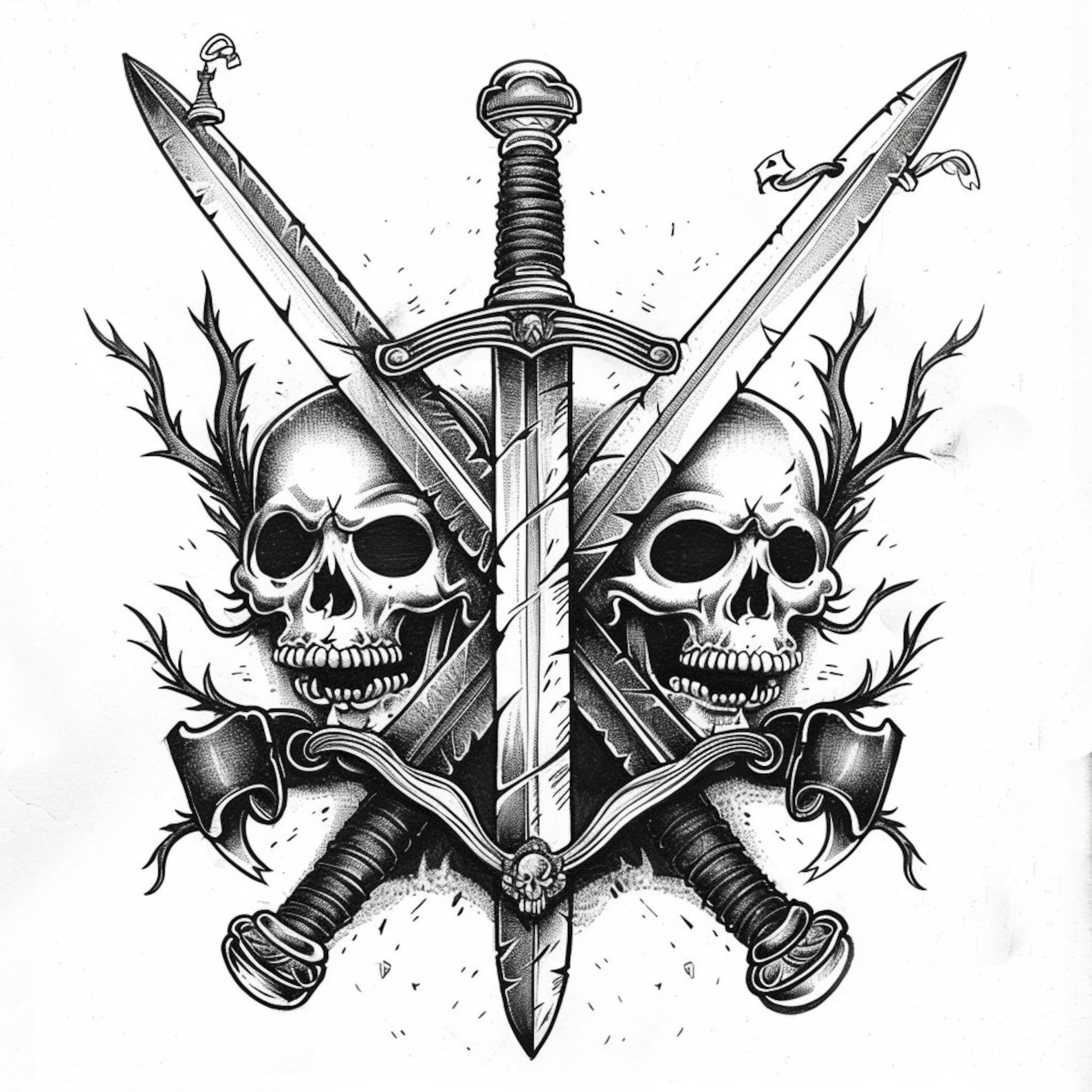 Pirate Swords 7 Tattoo Design Digital Download - Etsy