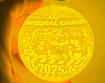 IU commemorative national championship winning team  2025 ornament - non licensed - user created - 16-0 national champions - custom ornament