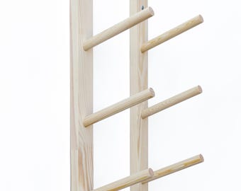 Gancho para esterilla de yoga, 5,5 pulgadas de fresno, soporte para esterilla de yoga de montaje en pared, almacenamiento para esterilla de yoga, estante para esterilla de pilates, ganchos de madera, soporte para esterilla de yoga, sala de fitness