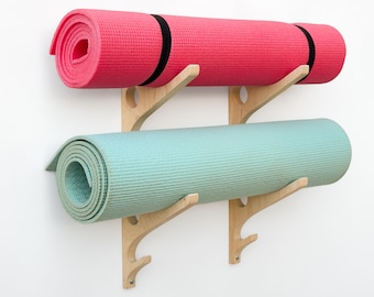 yoga mat holders, 5.5 in, wall holders, yoga mat holder, wall mount yoga mat rack, pilates mat hook, yoga mat storage, plywood, fitness room