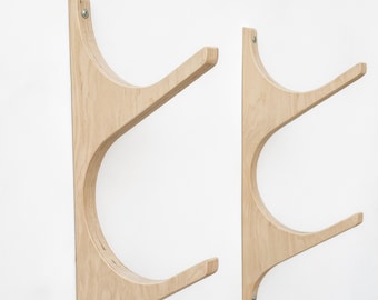 Soporte para esterilla de yoga, 6,5 pulgadas, soportes de pared, gancho para esterilla de yoga, estante para esterilla de yoga de montaje en pared, soportes para esterilla de pilates, almacenamiento de esterilla de yoga, sala de fitness, madera contrachapada