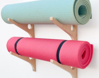 uchwyt na matę do jogi, 5,5 cala, uchwyty ścienne, haczyk na matę do jogi, ścienny stojak na matę do jogi, uchwyty na matę do pilatesu, przechowywanie maty do jogi, sklejka, sala fitness