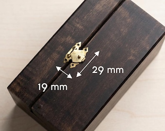 Gold Decorative Hasp Lock Set – 29x19mm Mini Swing Arm Clasp for Jewelry Boxes & Crafts