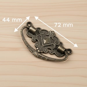 Vintage Antique Furniture Handles, Gothic Home Decor, Unique Cabinet Hardware, Small Brass Handles