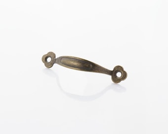 Antique Brass Small Drawer Pulls for Jewelry Boxes and Cabinets, Decorative Vintage Handles, Furniture Hardware 10 pcs.