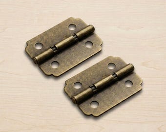 Antique Brass Decorative Hinges – Classic Hardware for Jewelry Boxes 26x22 mm