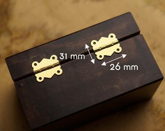 Functional Brass Hinge for Wooden Furniture, Durable Hinges for Cabinets, Custom Hinge for DIY and Vintage Restoration Projects, 10 pcs.