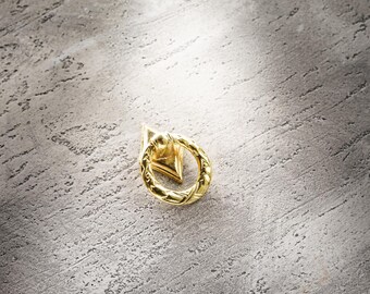 Gold Ring Pull - Dresser Knobs 45x30mm, Drawer Handles, Cabinet Knobs, Antique Drawer Pulls, Drop Handle Dresser, Vintage Furniture Hardware