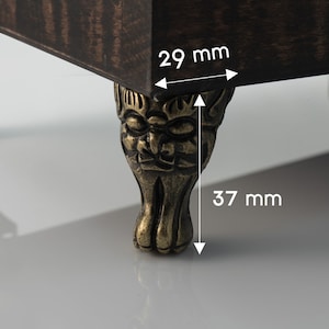 Eleganti piedini in ottone per mobili 29 x 37 mm - Gambe decorative vintage, piccola protezione per scatole di metallo, piedini moderni per portagioie