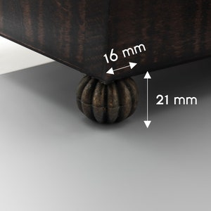 Décoration de meubles en laiton antique : petits pieds en métal 16 x 21 mm - Quincaillerie de boîte à bijoux
