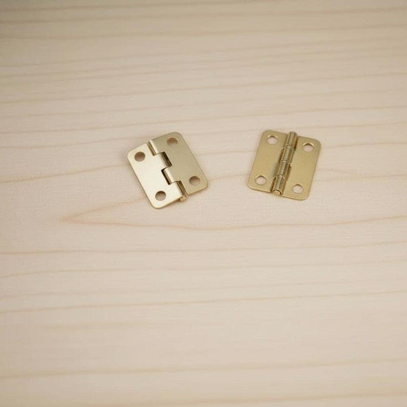 Tiny Gold Rectangular Hinges Set – Precision Hardware for Miniature Boxes (16x12mm) 10 pcs. image 2