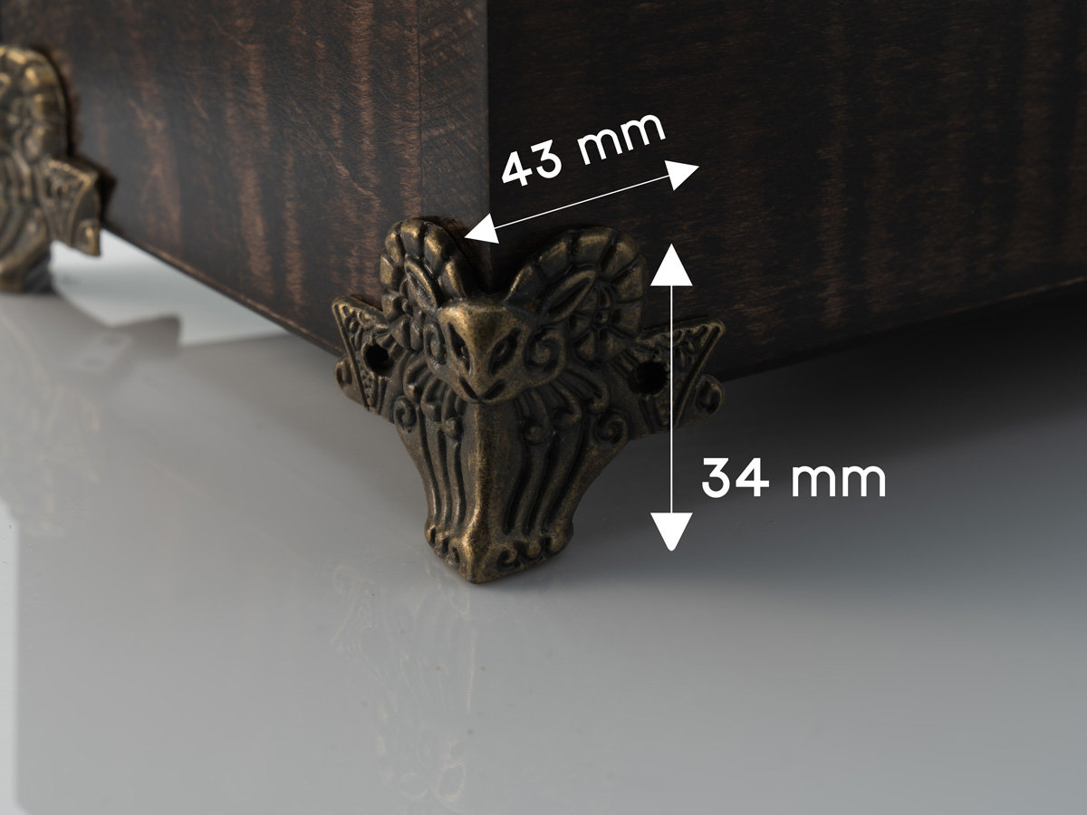 Metal Box Corners Legs 43х34mm for Box Protector - DIY Jewelry Box ...