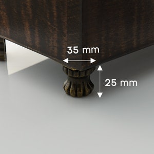 Schmuckschatulle Beine Antikes Messing 35 x 25 mm, Vintage Möbel Dekore, Dekoration Füße