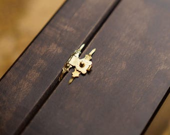 Antique Gold Box Latch: Vintage Jewelry Box Hardware (17x27mm) 10 pcs.