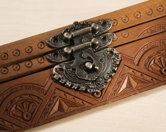 Decorative Brass Mini Lock, Set of 10 Antique Furniture Chest Latch, Vintage Hardware for Arts and Crafts 56х50mm