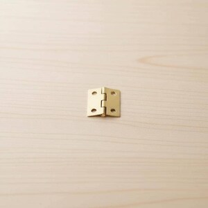Tiny Gold Rectangular Hinges Set – Miniature Hardware for Small Boxes (18x15mm) 100 pcs. image 3