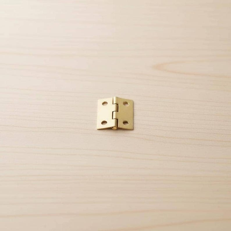 Tiny Gold Rectangular Hinges Set – Miniature Hardware for Small Boxes (18x15mm) 100 pcs. image 3