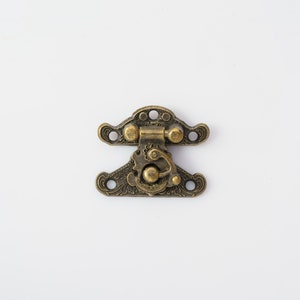 Decorative Latch Metal Box Lock - Antique Buckle Locks and Latches for Furniture, Antique Brass Jewelry Box Latch, Ornate Chest Hardware