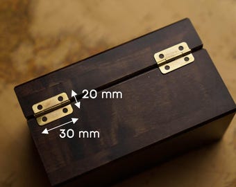 Gold Hinge 30x20mm for Jewelry Boxes, Classic Hinges for Cabinets, Traditional Hinges for DIY Crafts, Butt Hinges 10 pcs.