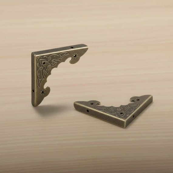 Eckenschoner Kante 20 Mm 10 Buchecken Aus Metall – 20x20 Mm, Bronze, Selbstklebend, Schutzecken Für Möbel