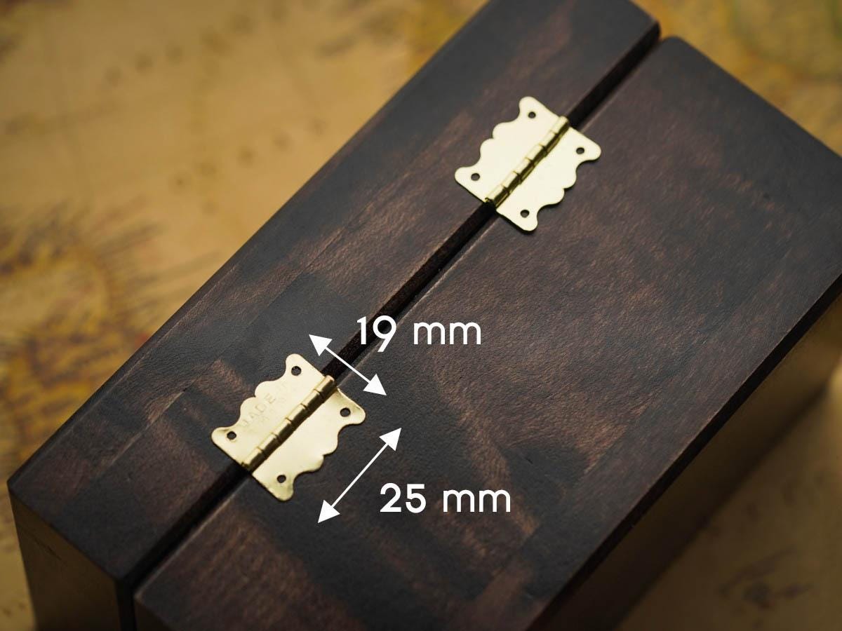 Lid Support Hinge, Secure Hinges for Jewelry Boxes, Classic Cast Hinges for Wooden Furniture, Antique Butt Hinges, Mini Solid Brass Hinge