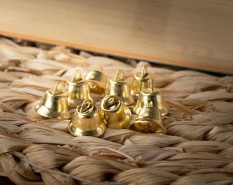 Gold Mini Jingle Bells, Tiny Rustic Ornament Supplies for Crafts and Jewelry, Christmas Decor, 100 pcs.