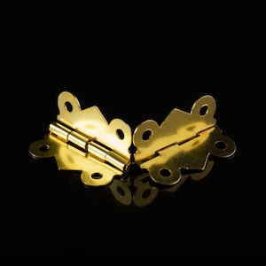 Gold Hinges 30x25mm for Jewelry Boxes, Hinges for Box Lids, Elegant Decorative Hinges for Cabinets, Small Hinges for Furniture, Butt Hinge