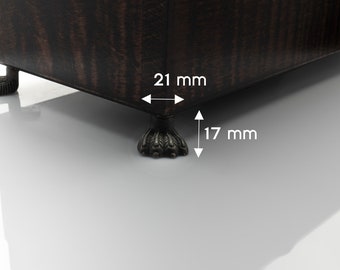 Metalen decor, metalen kistpoten set 21 x 17 mm, kleine koperen poten, decoratievoeten, hoekbeschermer, meubeldoos, poot sieradendoos, hoekranden