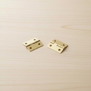 Tiny Gold Rectangular Hinges Set – Miniature Hardware for Small Boxes (18x15mm) 100 pcs. image 4