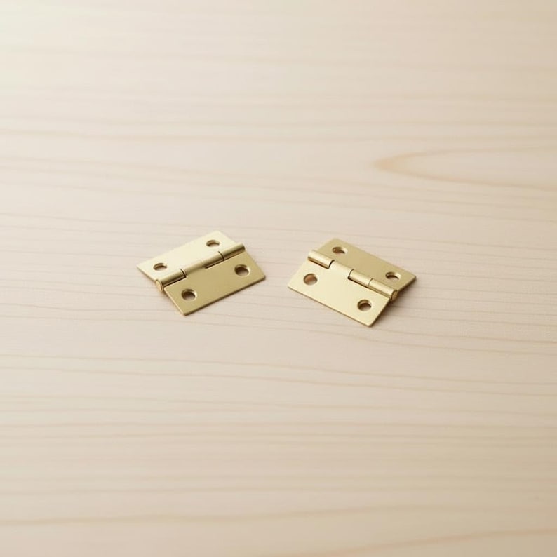 Tiny Gold Rectangular Hinges Set – Miniature Hardware for Small Boxes (18x15mm) 100 pcs. image 4