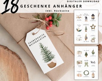 Christmas gift tags to print | DIY gift tags | personalized gift tags | Digital download | DIN A4 PDF
