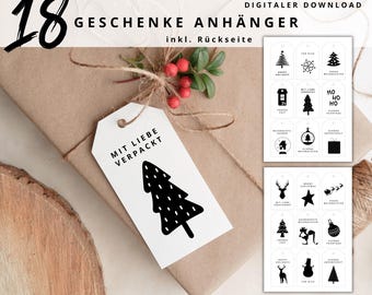 Christmas gift tags to print | DIY gift tags | personalized gift tags | Digital download | DIN A4 PDF