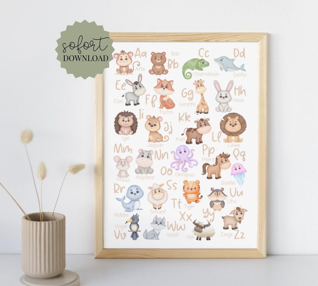 ABC Animal Poster | Learning Poster for Children's Rooms | Wall Art ...