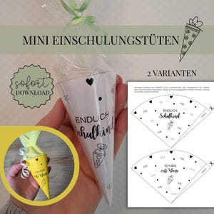 Mini cartables | Bricolage | Cadeau pour la rentrée scolaire | Cadeau d'hôte | Adieu garderie | Modèle d'impression de cône scolaire | Téléchargement numérique | PDF