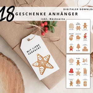 Geschenke Anhänger-Weihnachten zum ausdrucken | DIY Geschenkanhänger | personalisierte Geschenke Anhänger | Digitaler Download | DIN A4 PDF