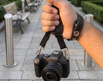 Leather Camera Wrist Strap | DSLR Camera Hand Lanyard | Secure Mirrorless Camera Grip