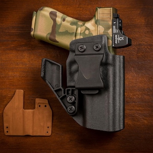 IWB Kydex & Leather Holster for Glock 43/43X – Handcrafted Leather, Precision-Molded Kydex, Adjustable Cant and Retention, Black