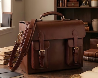 Bolso de cámara de cuero marrón / Bolso bandolera para fotógrafos / Bolso de viaje para cámara (regalo)